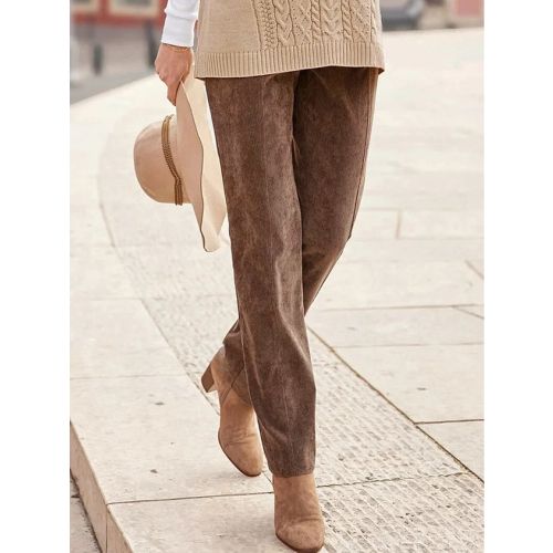 Loose Plain Casual Suede Pants