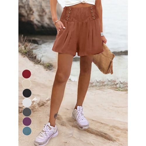 Casual Loose Plain Pocket Stitching Shorts